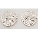 RARD929PERS Sterling Silver Diamond Cut Sanddollar Earrings